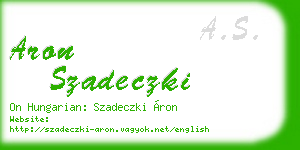 aron szadeczki business card